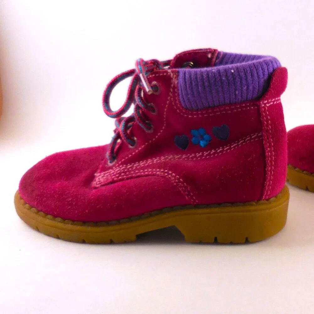 Pink Suede Boots for Kids – Size 9
